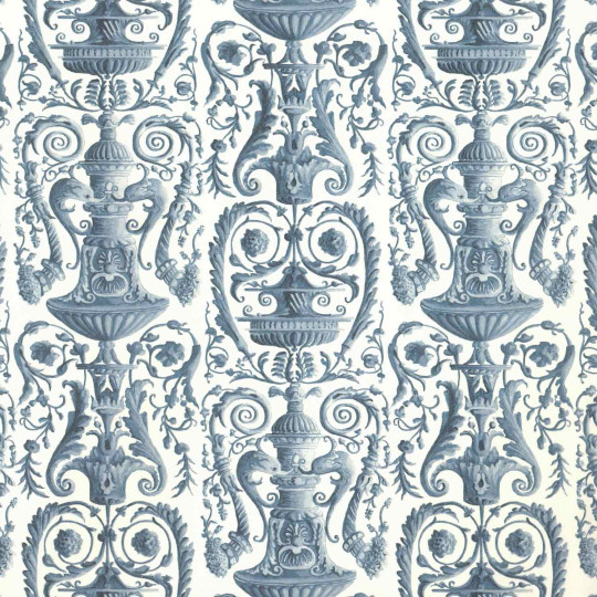 Blue Florentine Urns and Vessels Print Italian Paper ~ Tassotti 